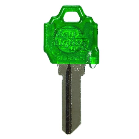 Keylights Giant Concepts LLC Keylights Green Head House Key Blank w/Flashlight SC1/1510 Single For Schlage/Bal SC1GREEN